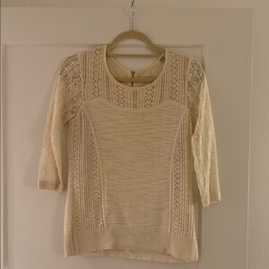 Elegant Cream Lace Sweater